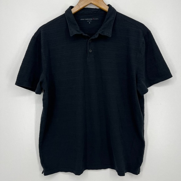 John Varvatos Star USA Polo Shirt Men's Size XL Black Short Sleeve Collared - Picture 1 of 12